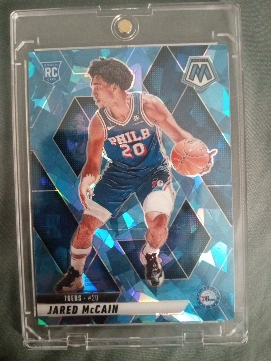 2024-25 Panini Mosaic Rookies Jared McCain #228 Ice Mosaic Prizm /125 (RC)