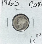 1916-S MERCURY SILVER DIME - GOOD ~NICE COIN~