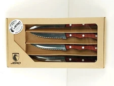 Vintage Jero Serrated 4-Pc Stainless Steel Steak Knife Set - NIB