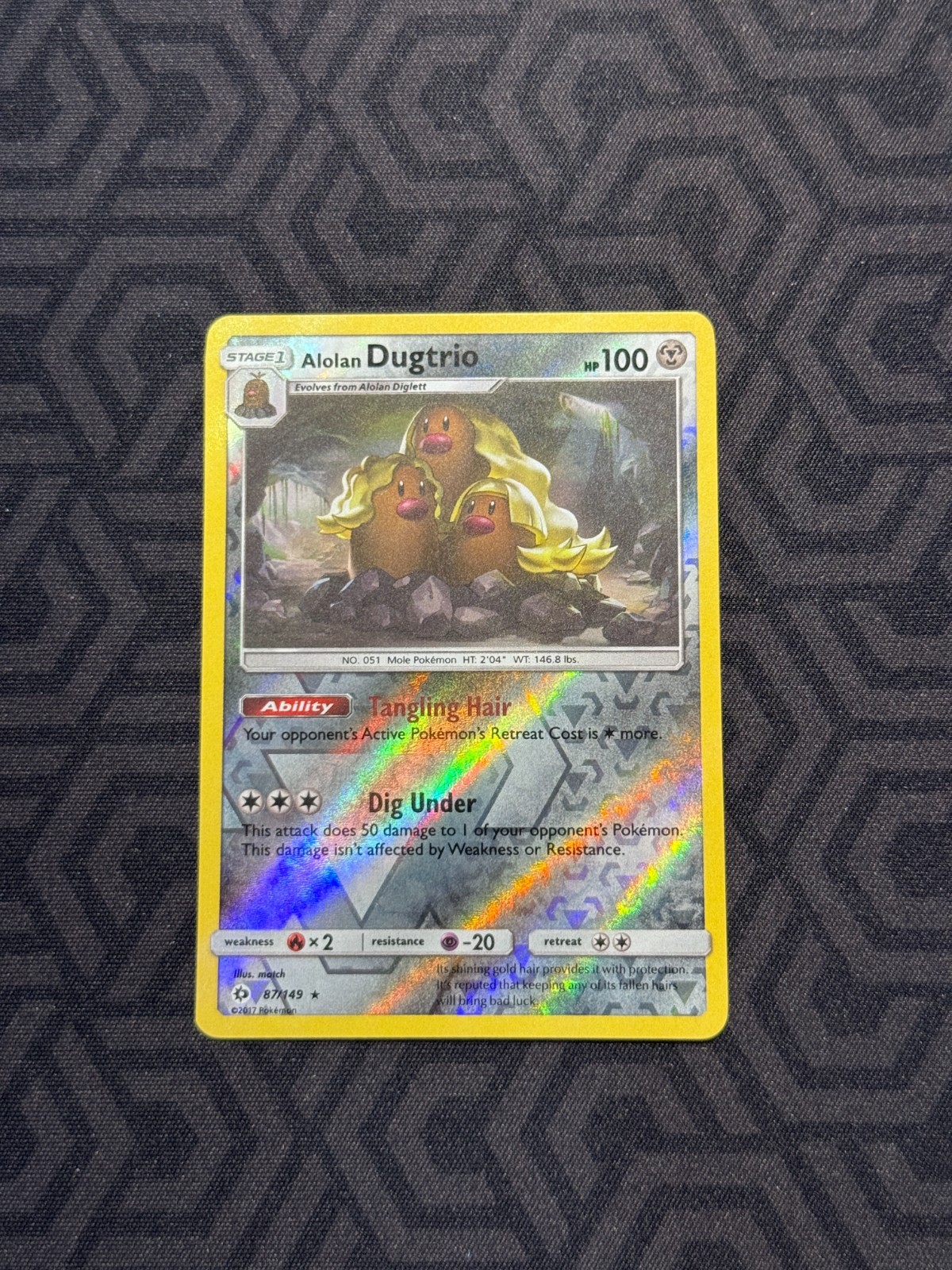 Pokemon Alolan Dugtrio Reverse Holo Rare, 87/149