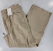 NEW Quince European 100% Linen Wide Leg Pants Women's Large Tan Beige NWT 