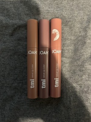 Lot of 3 Joah TMI Velvet Lip Color Lipstick - Tip Toe, WYD?, & U Up? 