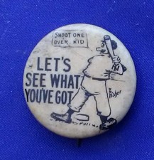 Antique 1901 Hassan Cigarette inserts Pinback Button baseball image RARE #062