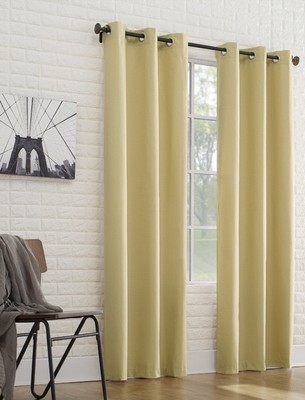 Sun Zero Solid 2 Panel Blackout Curtains 40 x 63 in Beige