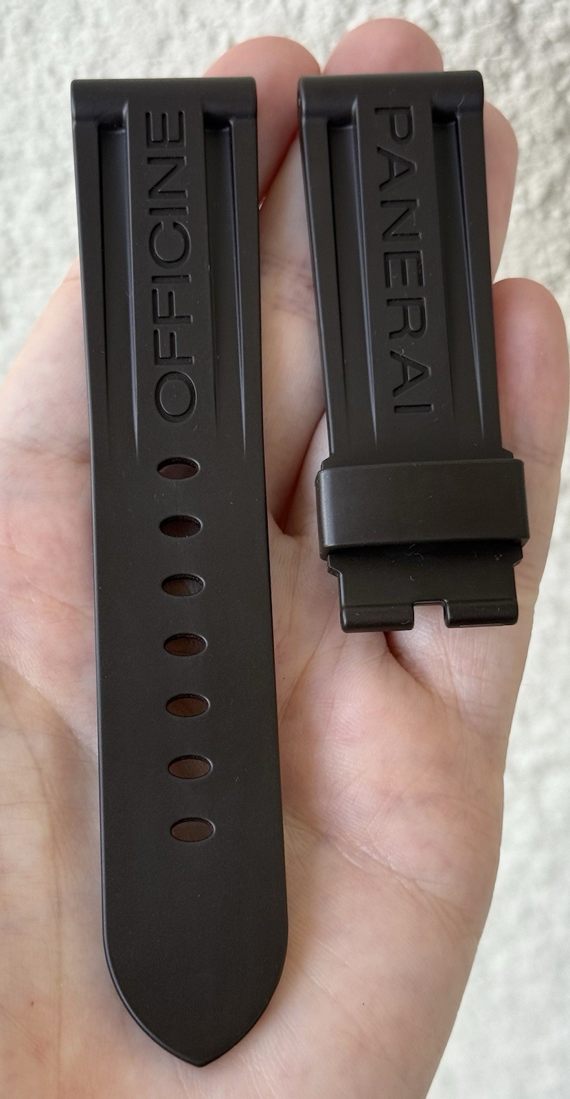 Officine Panerai 24mm x 22mm Dark Brown Rubber Watch Strap Band Authentic OEM