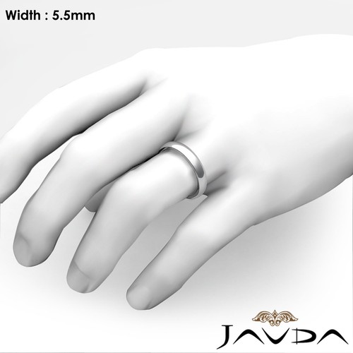 Ehering 14 Karat Gold weiß Herren Kuppel bequeme Passform schlicht klassisch Ring 5,5 mm 6,4 gm - Bild 3 von 4