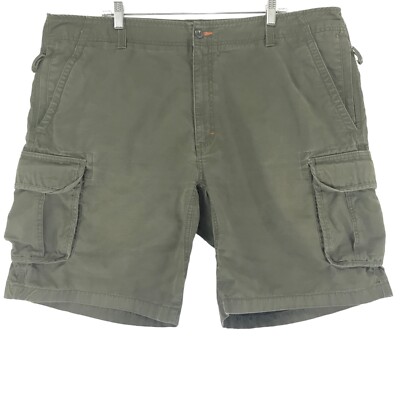 LL Bean Allagash Cargo Short Men's 44Wx10 Green Cotton Ripstop Pocket 