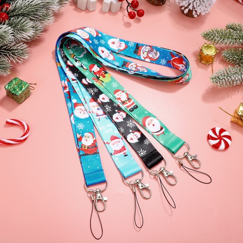 4 Pcs Xmas Badge Lanyard Mobile Phone Rope Man Hanging Strap Cord Key - 第 6/12 張圖片