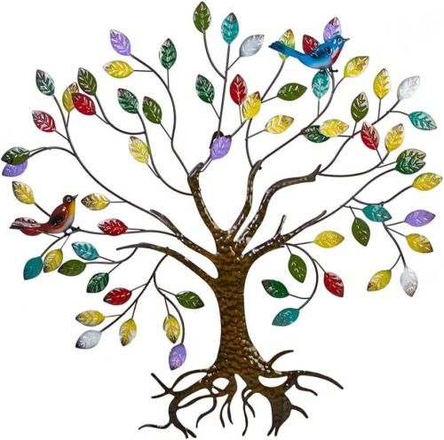 VEWOSTAR Metal Wall Art for Living Room Home Decor Colorful A-Colorful+Bird