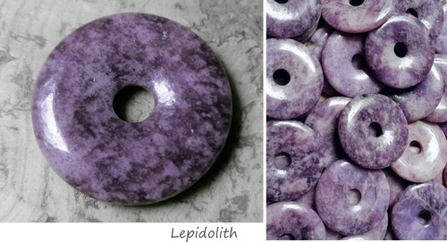 1 x Donut Disc Anhänger Edelstein Echtstein nach Wahl, mit / ohne Lederband - Bild 68 von 98