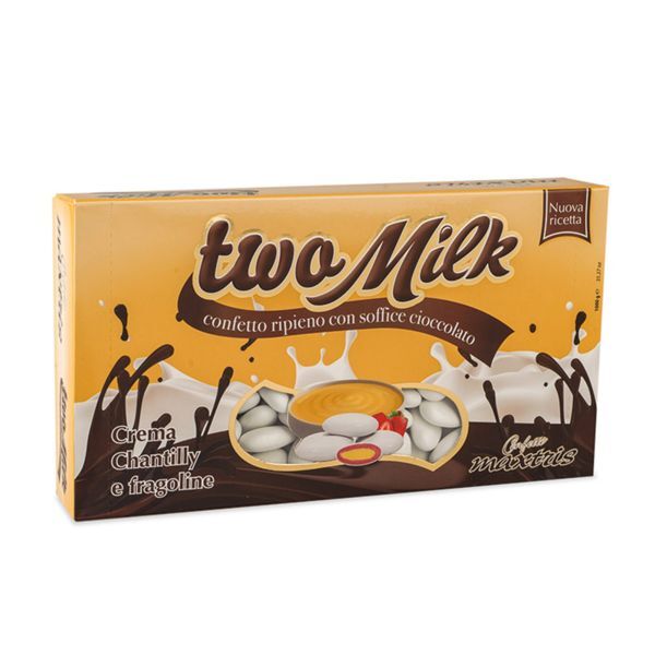 ConfettI MAXTRIS TWO MILK al gusto di CREMA CHANTILLY E FRAGOLINE BIANCH 0ANV