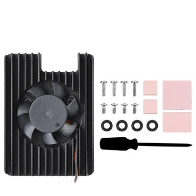 Alloy PWM Adjustable Speed Radiator with Fan for Raspberry Pi Compute Module 4 a