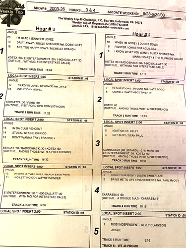 6/28/03 RICK DEES TOP 40: AUDIOSLAVE,TRAIN, COLDPLAY,EMINEM,ALL AMERICAN REJECTS - Picture 2 of 2