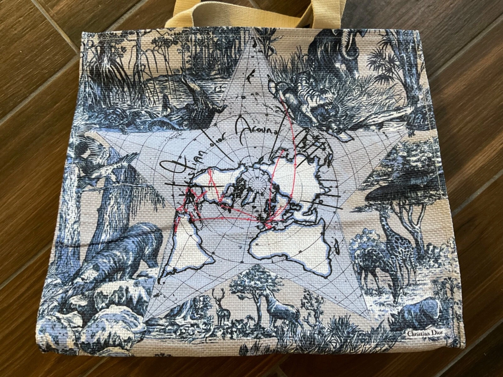 Sac fourre tout Dior Platinum cadeau édition limitée autour du monde 2024 bleu beige