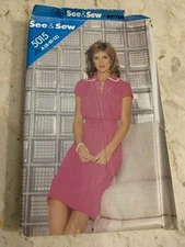 Misses Dress and Belt See & Sew 5015 Vintage Sewing Pattern size 8 10 12 French 