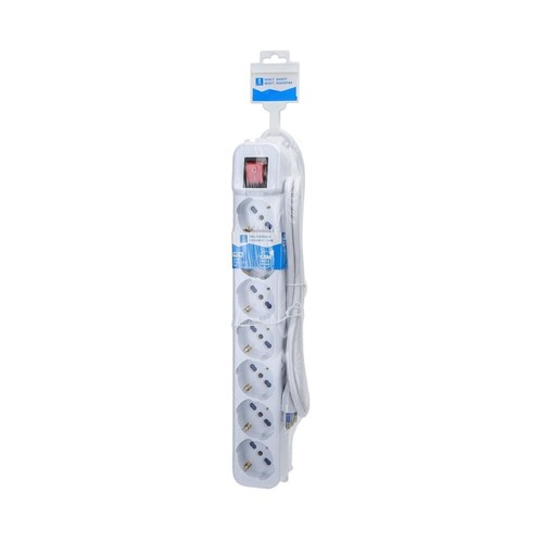 Ciabatta multipresa elettrica 7 posti con cavo da 1,5m 7 Prese Schuko + Bipasso - Afbeelding 3 van 4