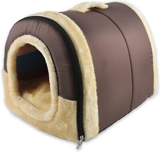 AMICA Igloo Dog House, Portable Cat Igloo Bed with Removable Cushion, 2 in 1 Was