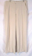 H by Halston Suiting Wide Leg Trouser Pants Beige Sz 14 Zip A301958 Women CB80K