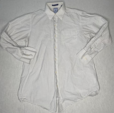 Tommy Hilfiger Button Up Shirt Mens Medium White Long Sleeve Geometric Pocket