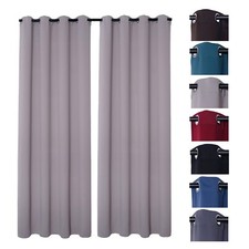 2er Pack Verdunklungsvorhang Ösenvorhang 140x245cm 100% Polyester Midnight