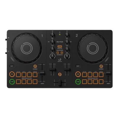AlphaTheta DDJ-FLX2 Compact Beginner 2-Channel DJ Controller, Case