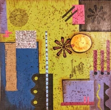 ORIGINAL ART Mixed Media Collage on Cotton Art Paper 12" x 12"  'Be Love' SIGNED