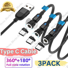 3x Magnetic Phone Charger Charging Cord Adapter Type C Cable For Samsung S20 S10