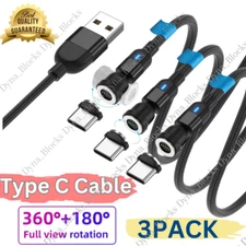 3x Magnetic Phone Charger Charging Cord Adapter Type C Cable For Samsung S20 S10