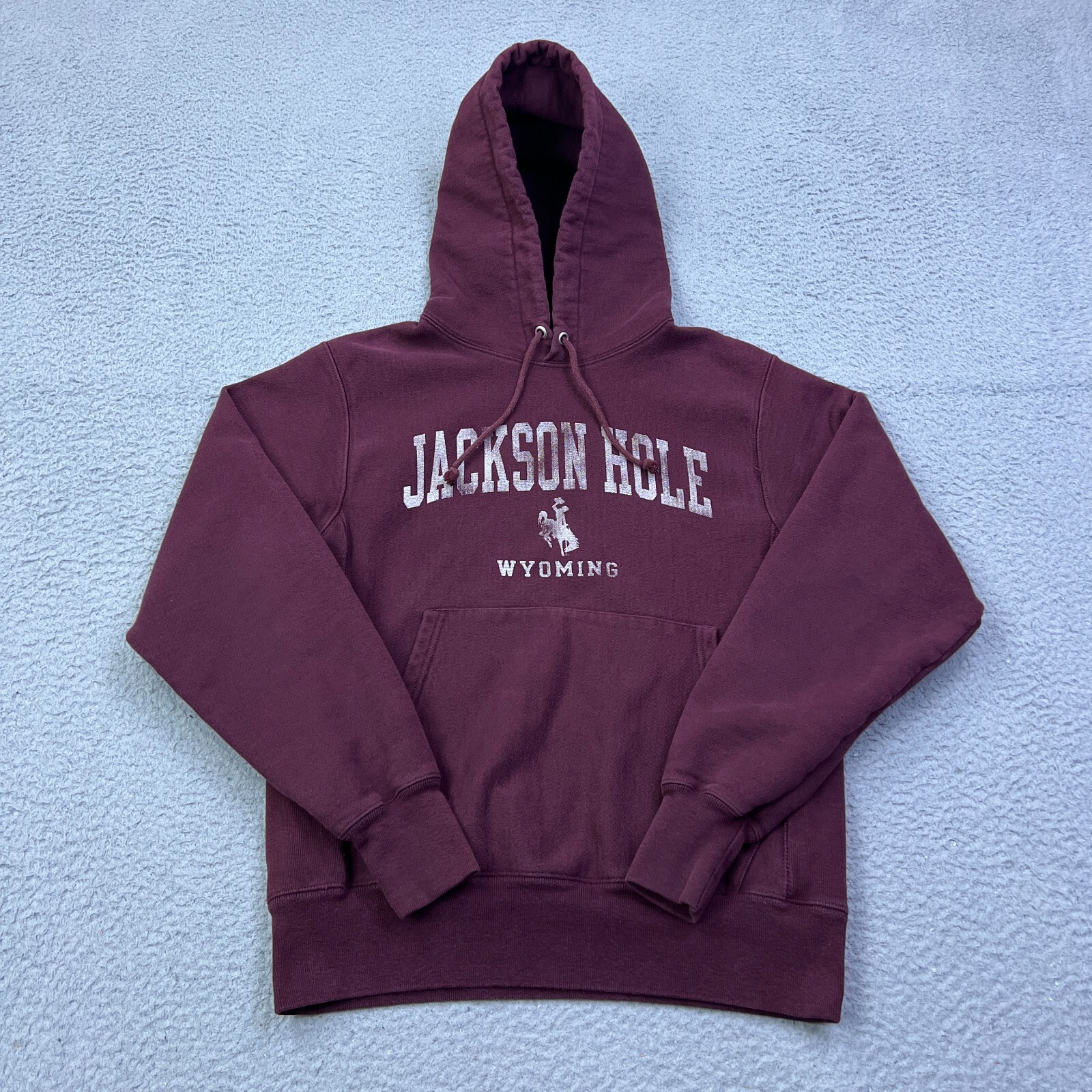 Champion Reverse Weave Maroon Hoodie S Wyoming Fleece Sweatshirt