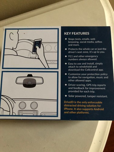 CellControl DriveID Cell Control Drive ID Stop Distracted Driving. New - Zdjęcie 4 z 4