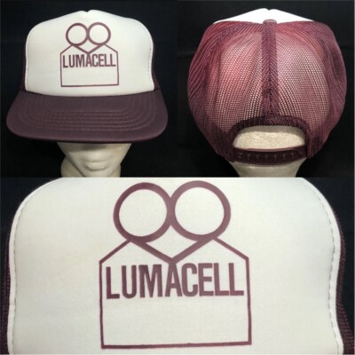 Vtg Lumacell Trucker Snapback Hat Emergency Exit Light Sign Company Logo Cap
