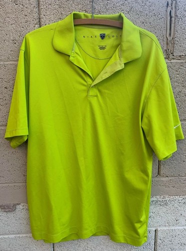 NIKE GOLF DRI FIT Lime Green LARGE GOLF 
