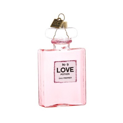 4'' PINK LOVE POTION NO. 9 ORNAMENT Blushing Glass Eric Cortina NEW RAZ 4453165