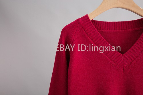 Womens Autumn/winter Warm V-neck Bottom Sweater + Pocket Pants Two-piece Set - Picture 18 of 28