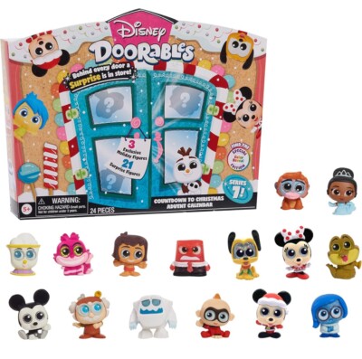 Disney Doorables Christmas Advent Calendar with Collectible Figures - 24 Pieces