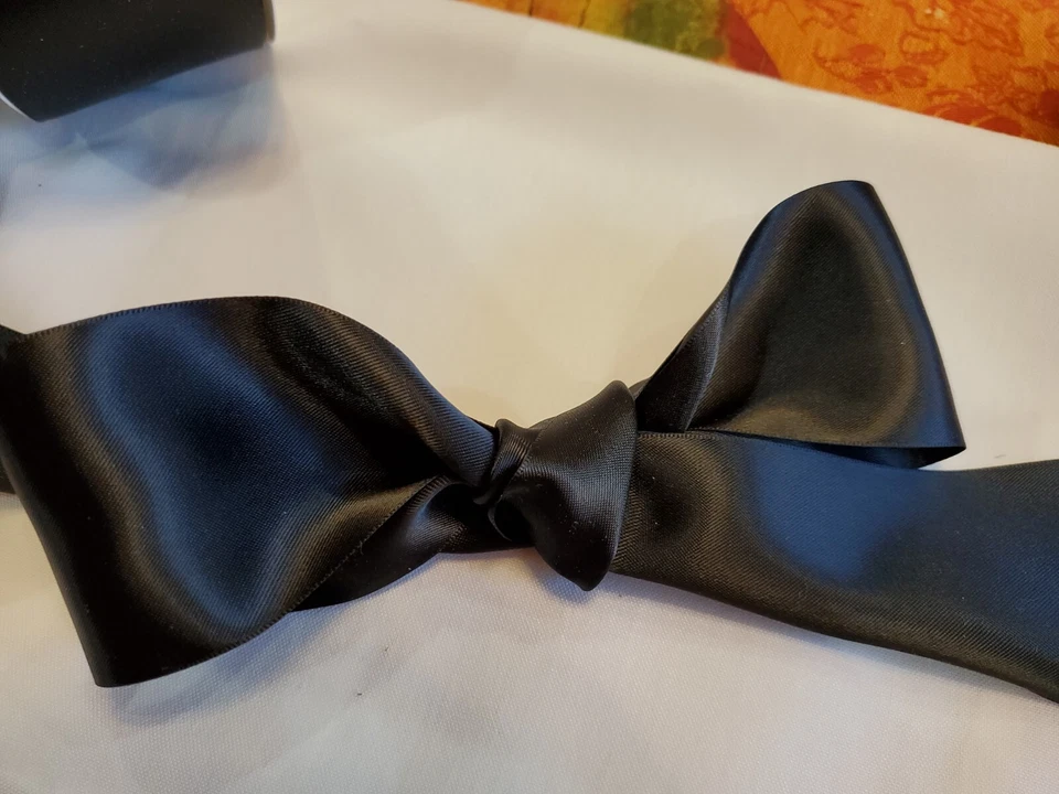 DOUBLE FACED BLACK SATIN Ribbon, 10yards, 2.25 inch 100% polyester. Fine quality - Image 4 of 4