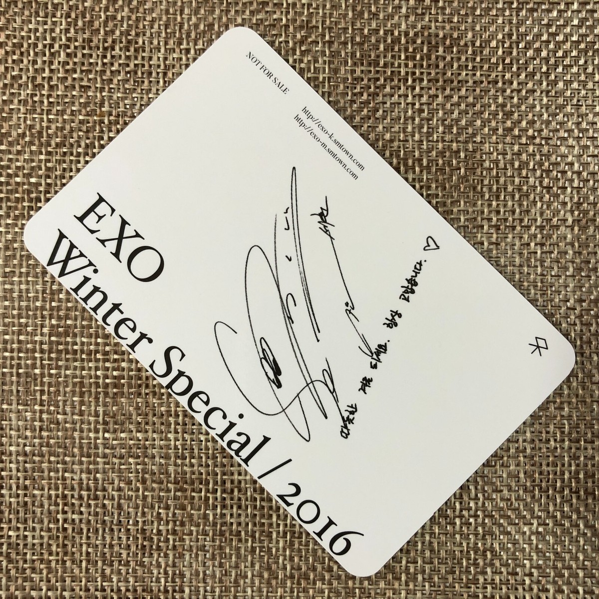 EXO SEHUN [ 2016 Winter Special For Life ] Official Photocard