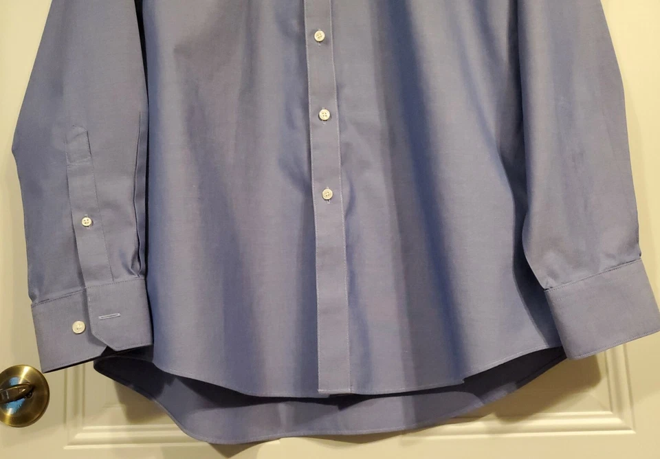 ROBERTO VILLINI Travel Collection Camisa Azul Manga Larga Abotonada 15.5 34-35 Foto 3 de 4