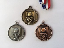 BASKETBALL 1st 2nd 3rd Place MEDAL Award Trophy Sports Athlete Ribbon