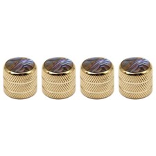 4pc Abalone Top Push on Electric Guitar Knobs Dome Knobs Bass Knobs Gold