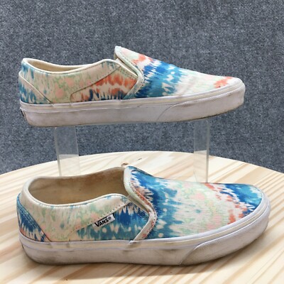 Vans Shoes Womens 8 Asher Slip On Tie Dye Comfort Flat 751505 Multicolor Fabric