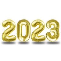 Folien Luftballon 2023 Silvester Neujahr Party Deko Ballons Zahlenballons Gold