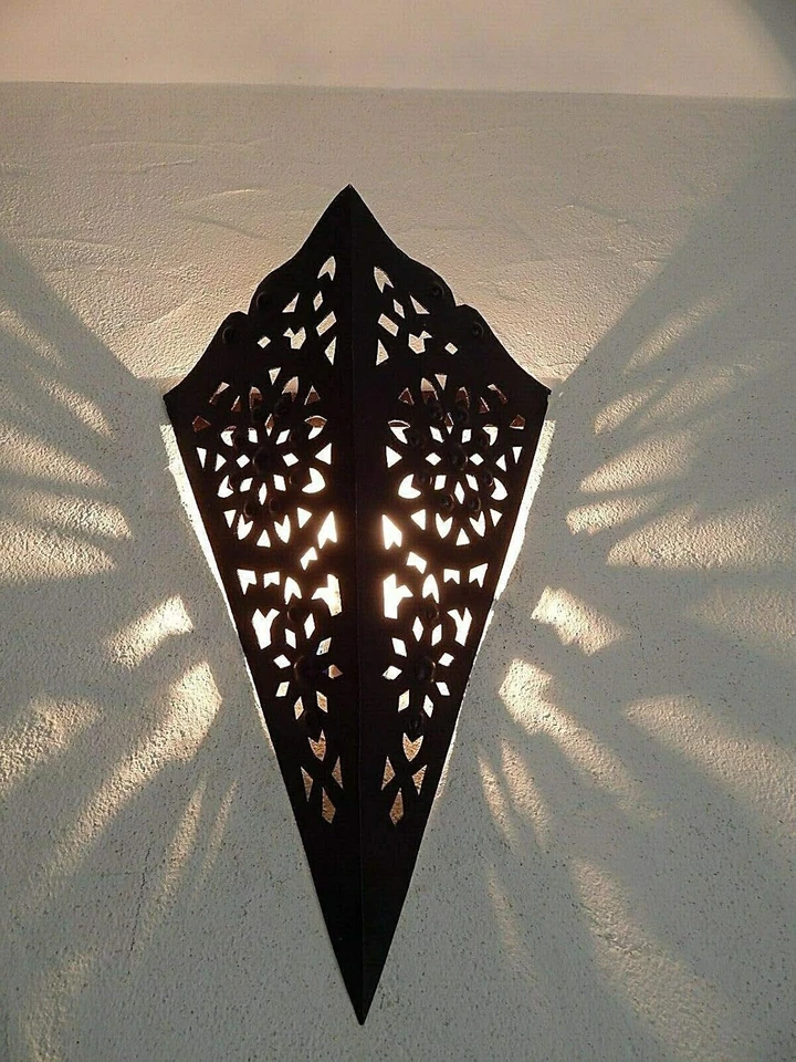 Applique murale marocaine en fer forgé 44 cm – Lanterne orientale - Fait Main - Photo 1/3
