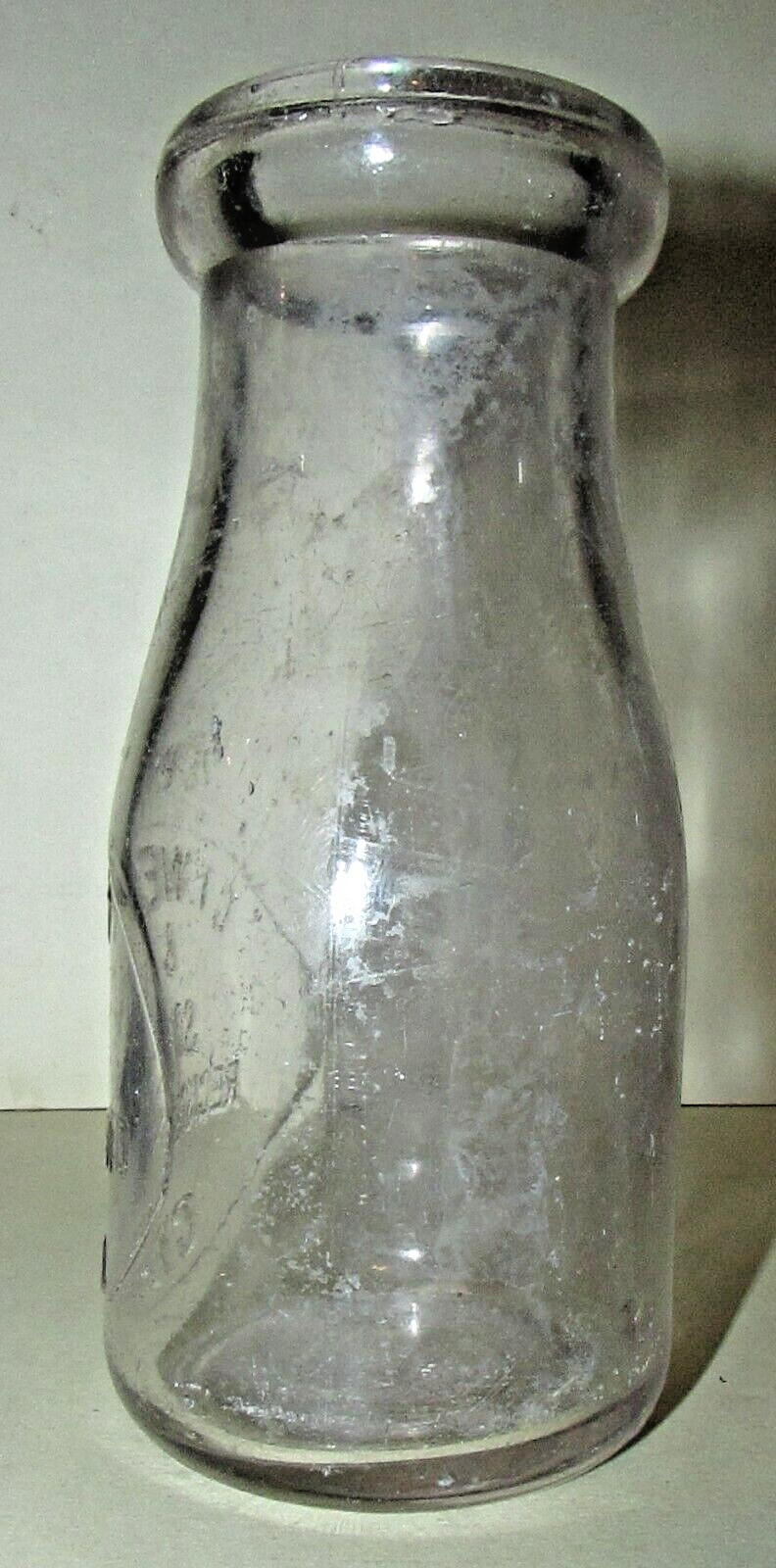 RARE C.I. WEST & SON CIN. O. CINCINNATI OHIO OH HALF PINT EMBOSSED MILK BOTTLE