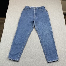 VINTAGE Lee Jeans Womens 16 Med 30x29 Mom Jean Blue Denim Cotton 90s MADE IN USA