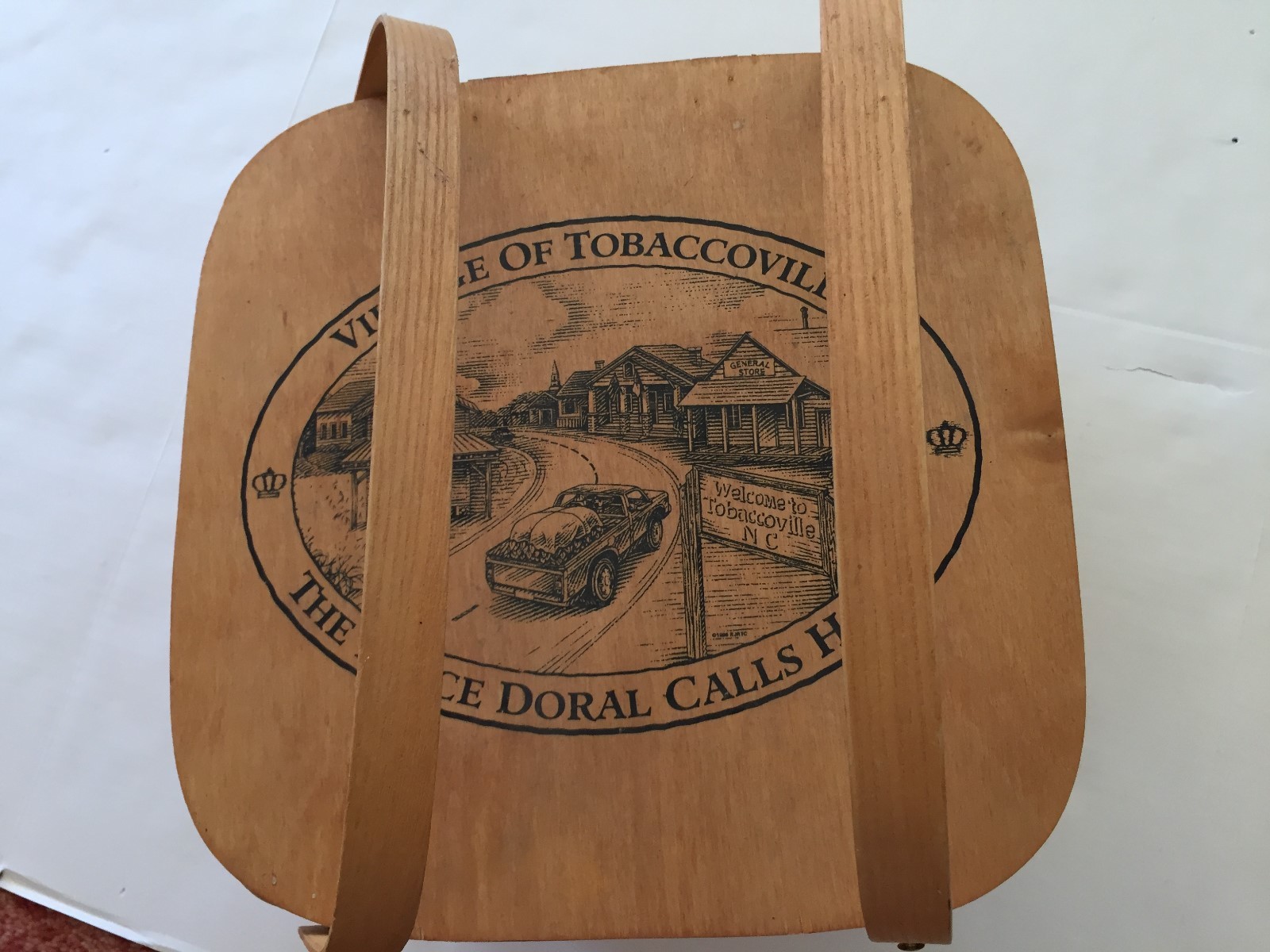 Souvenir Picnic Basket “VILLAGE OF TOBACCOVILLE THE PLACE DOREL CALLS