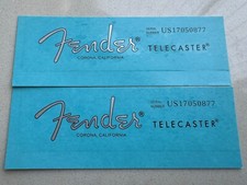 2Pcs FENDER TELECASTER Electric Guitar Bass Waterslide Transfer Headstock Decals