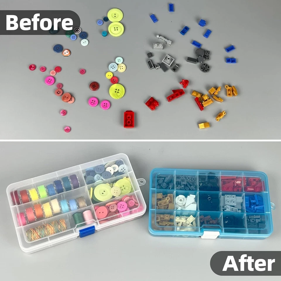 DUOFIRE Plastic Organizer Container Storage Box 15 grid White 4 Pack - Image 4 of 4