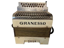 Granesso Vintage Button Accordion – Working, Needs Tuning – Rare Collectible