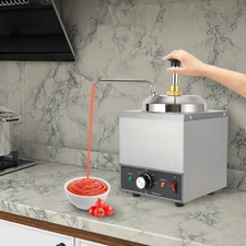 2L Stainless Steel Sauce Warmer with Pump, 650W 110V Adjustable Temperature
